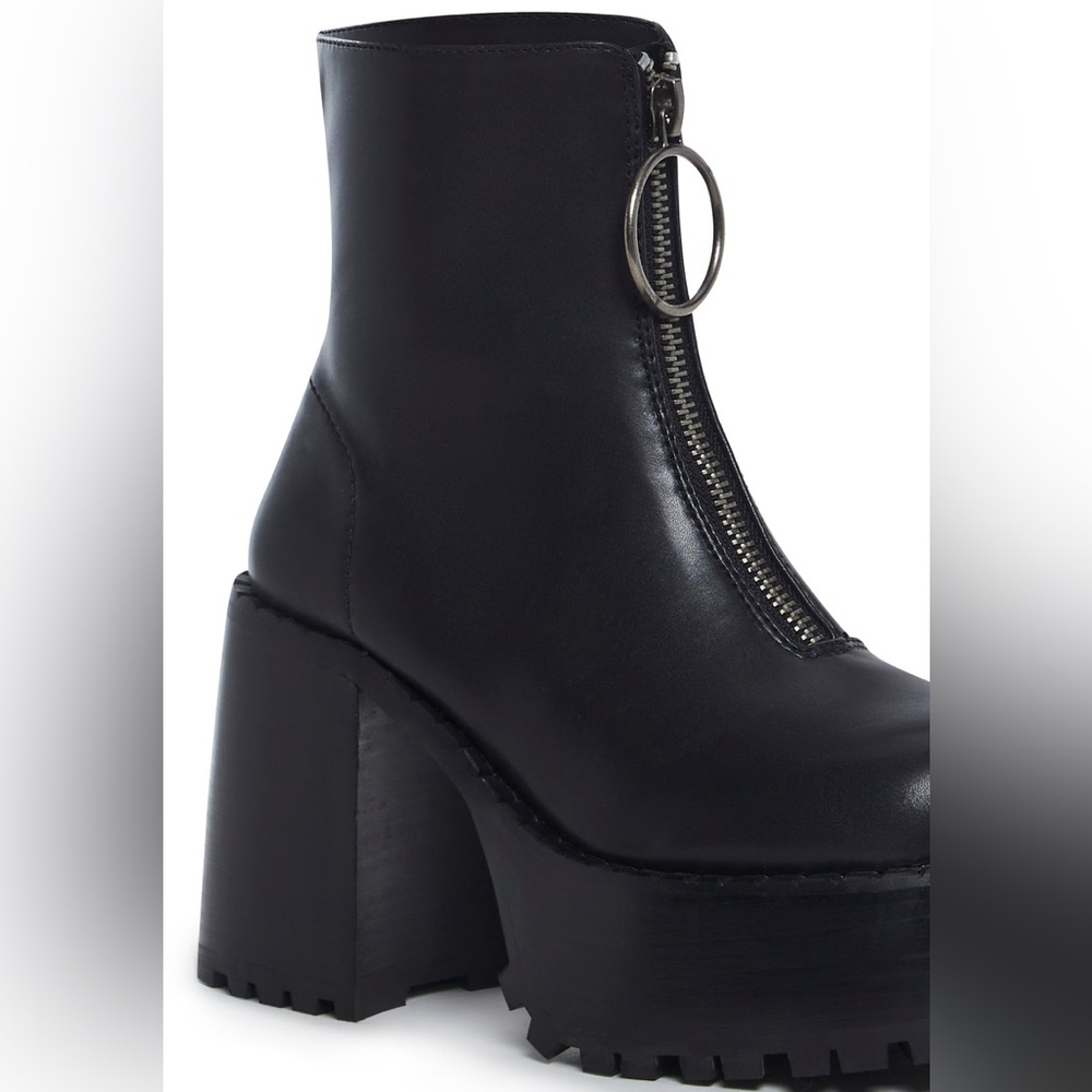 Black Platform Ankle Boots - worn once!